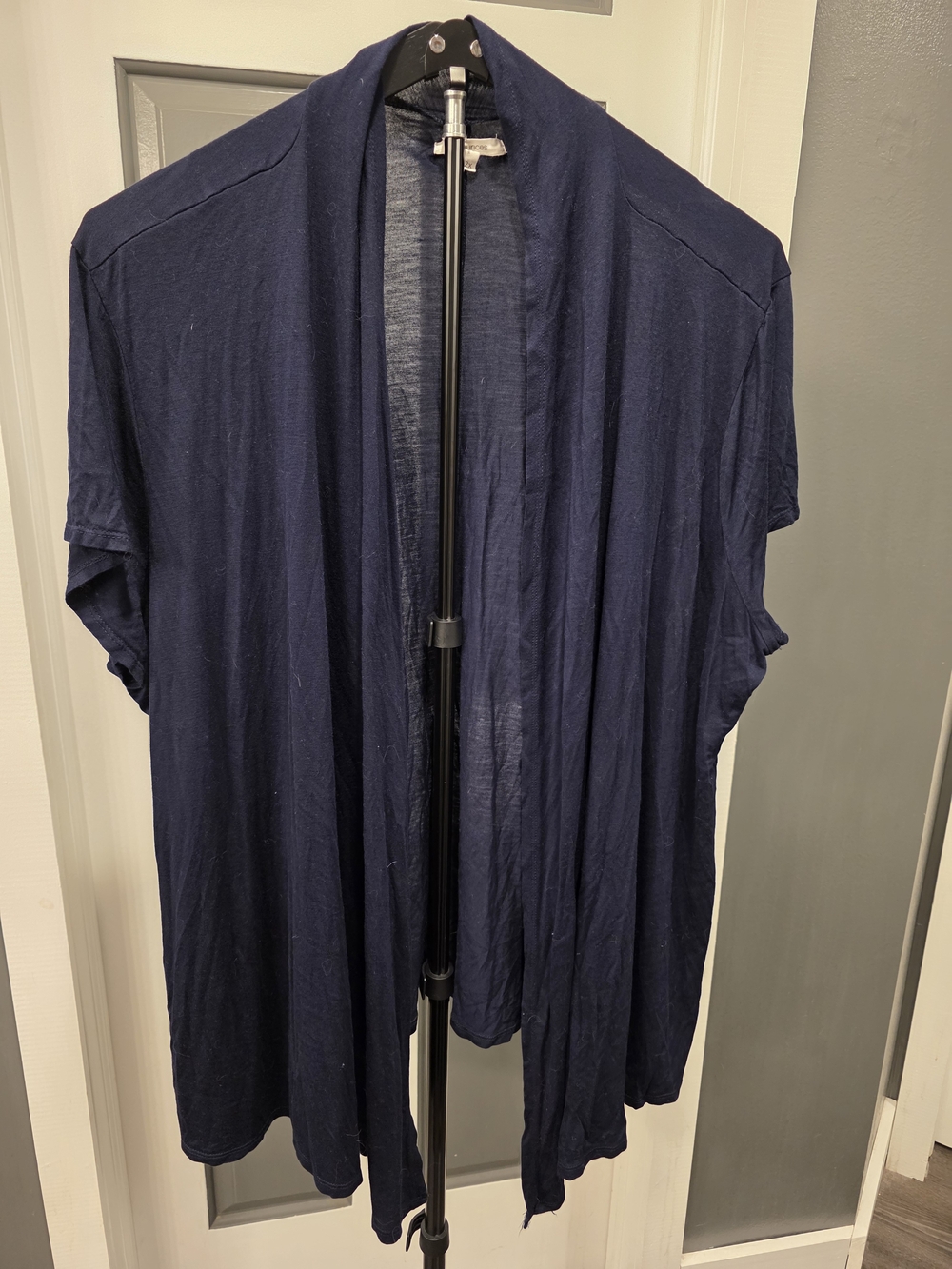 Maurices Navy Open-Front Short Sleeve Cardigan